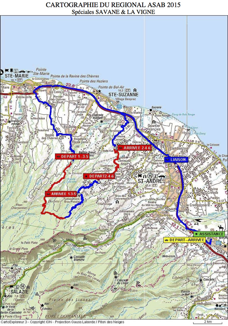 Carte du Rallye Régional ASA-B